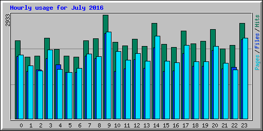 Hourly usage for July 2016